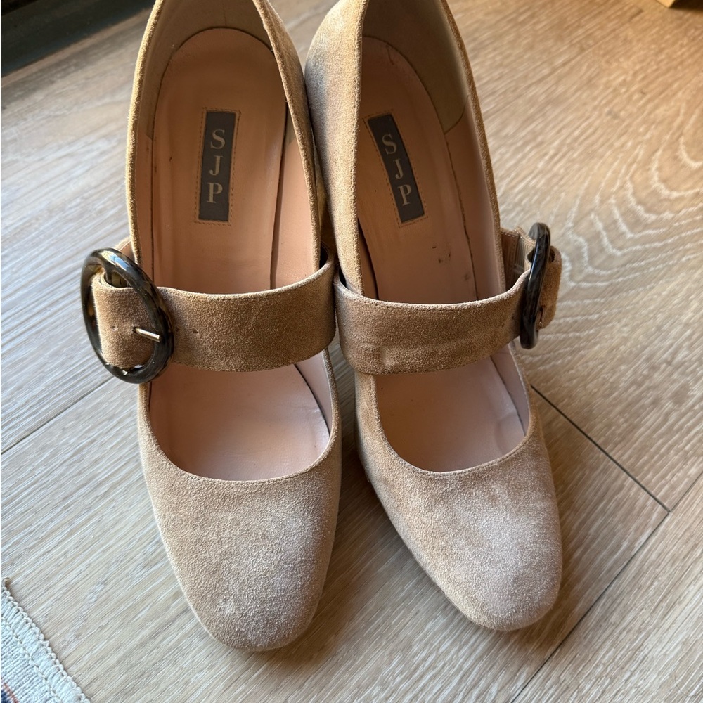 SJP by Sarah Jessica Parker CELINE Tan Suede Heels - RARE